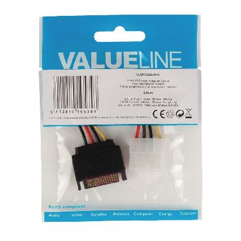 VLCP73530V015 Interne stroomkabel sata 15-pins male - molex female 0.15 m Product foto